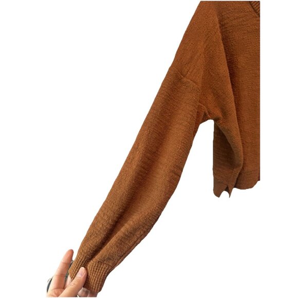 Madewell Burnt Orange Brampton Crop Cardigan Sweater M Cozy Neutral Minimalist - Picture 3 of 9